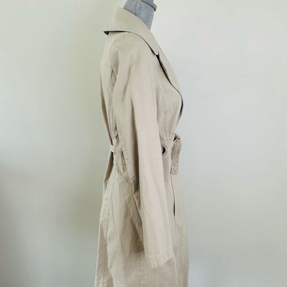 VIA SPIGA Classic Trench Coat SZ S Stone Lined Belted Pockets Vented Raincoat - Picture 5 of 16